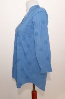 Baumwoll-Bluse Preetam mit Chikan-Stickerei jeansblau