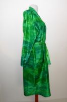 Morgenmantel Seide Batik XL grün-hellgrün