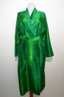 Morgenmantel Seide Batik M grün-hellgrün