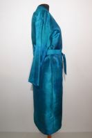 Morgenmantel Seide Batik XL blau-türkis