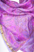 Seidentuch Vintage violett-magenta mit Goldborte