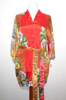 Kimonojacke Vintage rot mit großen Blüten - Free Size S/M/L