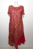 Kleid Neelam Seide rot, Seidenkleid Vintage aus Sariseide
