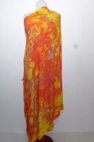 Sarong Seesternchen Batik orange-gelb, Lungi gelb-orange