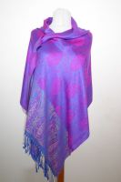 Stola - Sarong in royalblau mit fuchsia und gelb