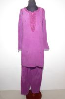 Lagerräumung - Salwar Kameez Baumwolle magenta-violett