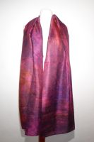 Seidenschal Batik magenta-violett