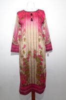 Kurti Baumwolle pinkrot-beige