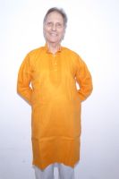 Kurta Chikan Baumwolle hellorange - M