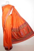 Lagerräumung - Seidensari orange - B-Ware