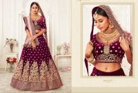 Lengha Choli Stoffset 3-teilig weinrot