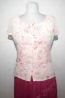 Bluse Carmen weiß-rosa-rosé