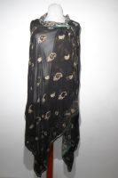 Dupatta Georgette schwarz mit Silberbrokat