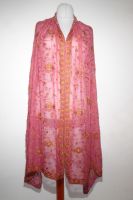 Dupatta Chiffon himbeerrot mit Glanzgarnstickerei