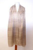 Fine Wool Wollschal graubraun mit Jacquard und Streifenmuster