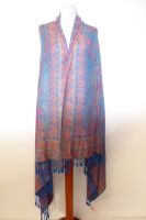 Lagerräumung - Indische Stola blau-koralle