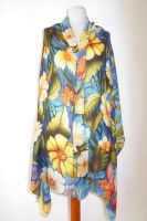 Fine Wool Wollschal Flower Design blau-gelb