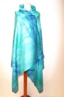 Stola Seide handgefärbt türkis
