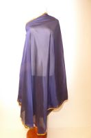 Bauchtanzschleier halbrund mit Borte -  zweifarbig - viele Farben