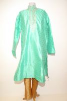 Kurta-Pajama-Set 2-teilig hellgrün mit filigraner Brokatstickerei