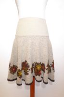 Rock aus gefilzter grauer Wolle , Rock aus Walkloden grau