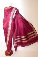 Benarsi Brokatsari Satinseide purpurrot - B-Ware