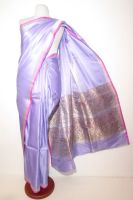 Lagerräumung - Seidenbrokatsari flieder - B-Ware