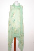 Dupatta Georgette hellgrün mit Goldpailletten