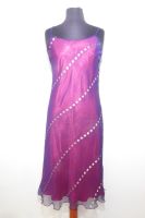 Kleid Gazelle blau-magenta mit Brokatstickerei