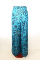 Wickelhose aus reiner Seide - blau-schwarz