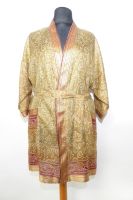 Kimonojacke pastelloliv-hellbraun mit Tie-and-Dye-Muster