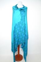 Dupatta Seidensatin türkis mit blau und grün