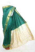 Sari Dekosilk dunkelgrün-creme