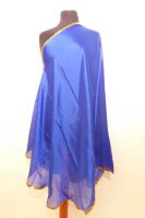 Kinderschleier halbrund mit Borte - royalblau