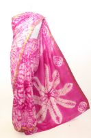 Seidensari Batik pink-weiß