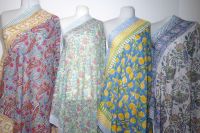 Leichte Stola aus reinem Jaipur-Cotton, Sarong aus indischer Baumwolle handbedruckt