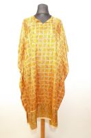 Kaftan Aneesha Seide orangegelb und grün