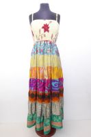 Kleid Gypsy mit cremefarbenem Bustier und bunten Volants