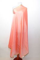 Bauchtanzschleier halbrund mit Borte - apricot - B-Ware
