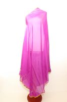 Bauchtanzschleier halbrund mit Borte - magenta - B-Ware