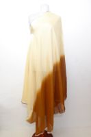 Bauchtanzschleier halbrund mit Borte - creme-hellbraun - B-Ware