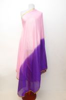 Bauchtanzschleier halbrund mit Borte - rosa-violett - B-Ware