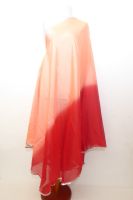 Bauchtanzschleier halbrund mit Borte - apricot-rot - B-Ware