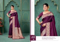 Brokatsari Sumitra tief-magenta mit Goldbrokat