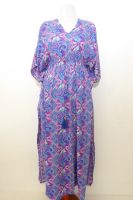 Kaftan Nirvesha blau mit rosa