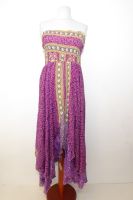 Kleid Tilasmi magenta-bordeaux, indisches Upcycling Sommerkleid - B-Ware