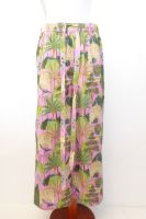 Hose aus reiner Baumwolle rosa-hellgrün, Sommerhose aus Baumwolle, Freizeithose gemustert