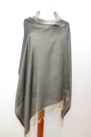 Stola aus reiner Viskose - grau-beige