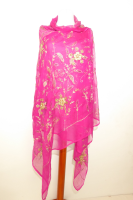 Dupatta pink mit Goldbrokat