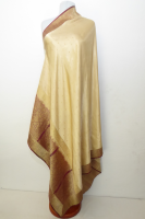 Dupatta creme-braun mit Goldbrokat